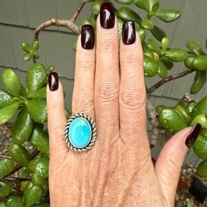 NEW Handmade Royston Turquoise Sterling Silver Ring Size 6 LESS on IG